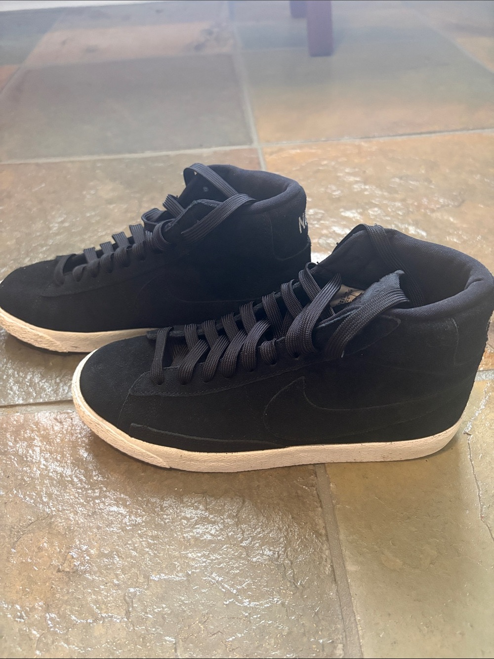 Nike Black High-Top Sneakers with White Sole